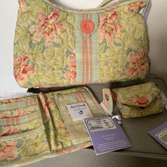 NWT April Cornell Silvestri Mini Slendour Sage Purse w/Wallet & Key Chain Purse - Picture 2 of 6